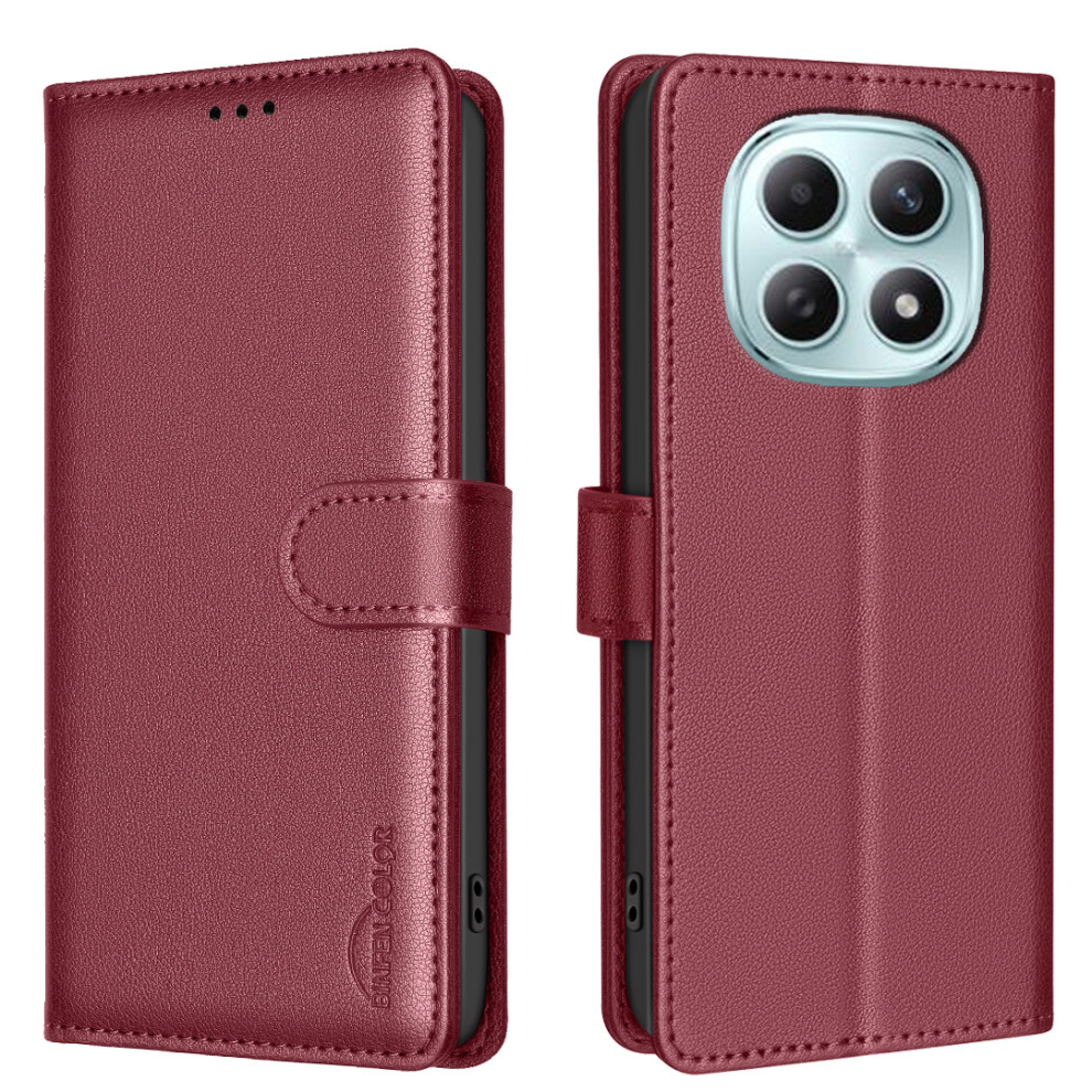 (Red) Binfen Color For Xiaomi Mi Note 15 Pro 4G (Global) Leather Case Bf32 Wallet Rfid Blocking Phone Cover Red 6914295621090