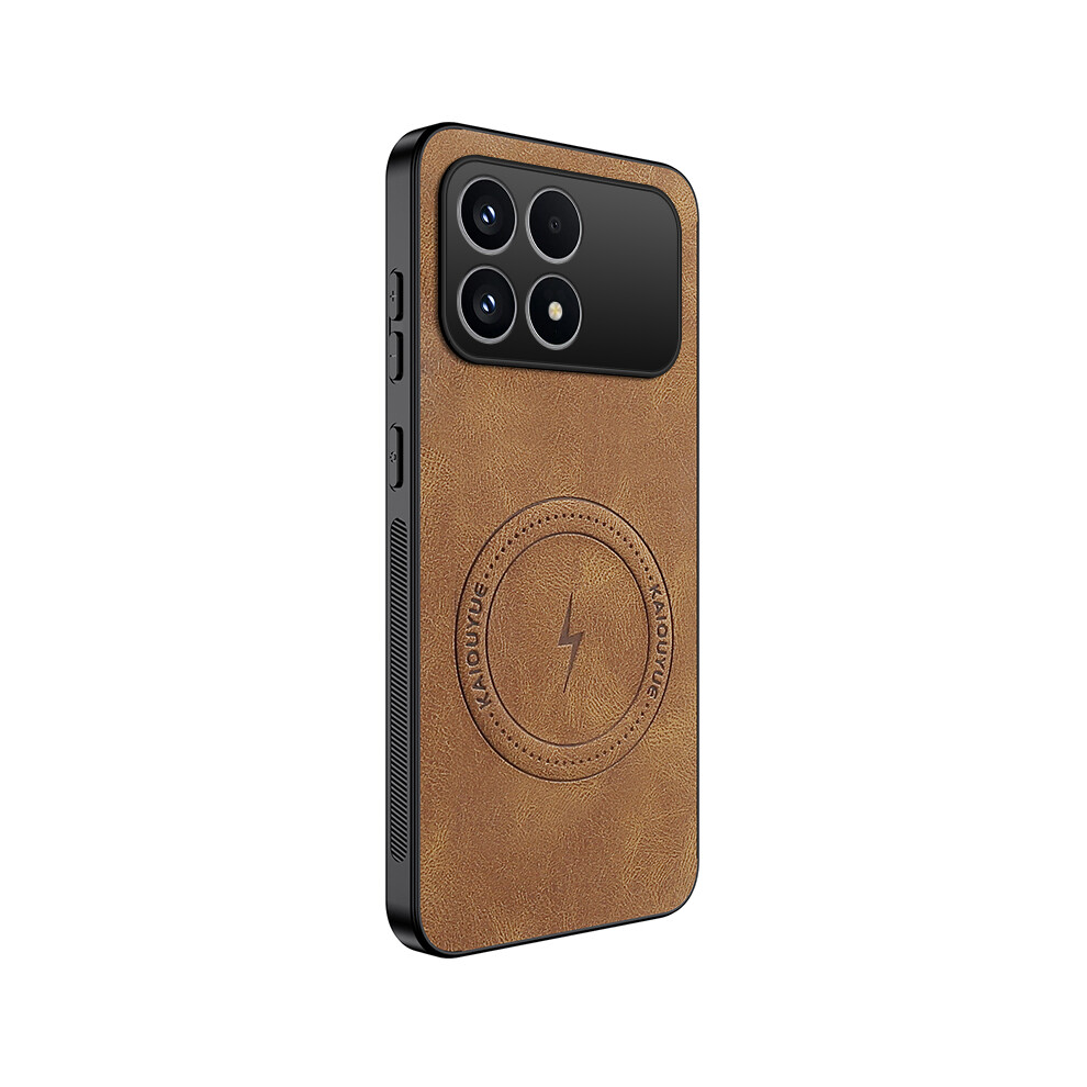 (Brown) Wanlonfeng For Xiaomi Redmi K90 5G / Poco F8 Pro Magnetic Case Sd1 Series Nappa Texture Pc Tpu Phone Cover Brown 6914292030161