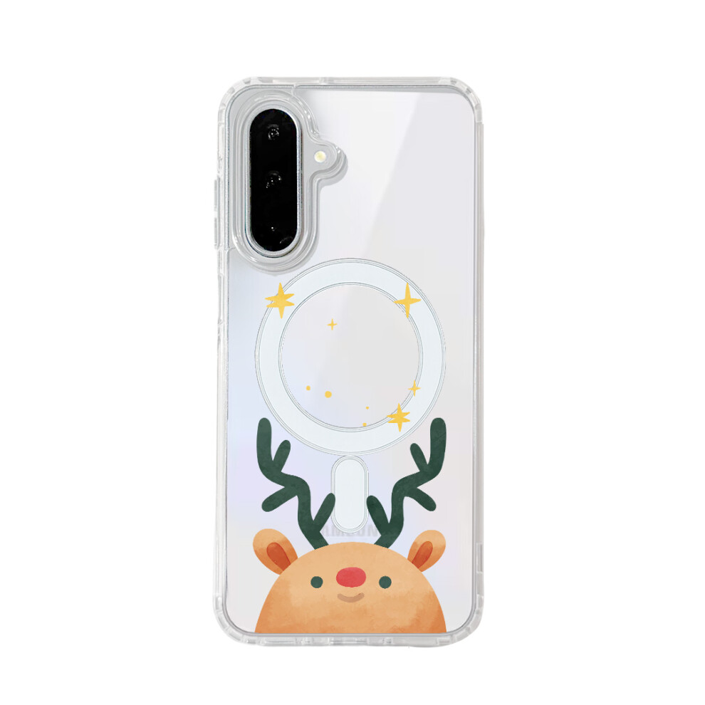 (Deer Head) Eycase For Samsung Galaxy A17 4G / Galaxy A26 5G / Galaxy A17 5G Christmas Series Magnetic Case Gift Clear Edge Pattern 6914291993382