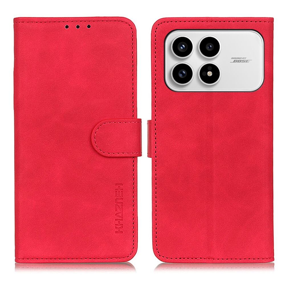 (Red) Khazneh For Xiaomi Mi K90 5G / Poco F8 Pro Case Pu Leather Retro Texture Phone Cover Red 6914295271370