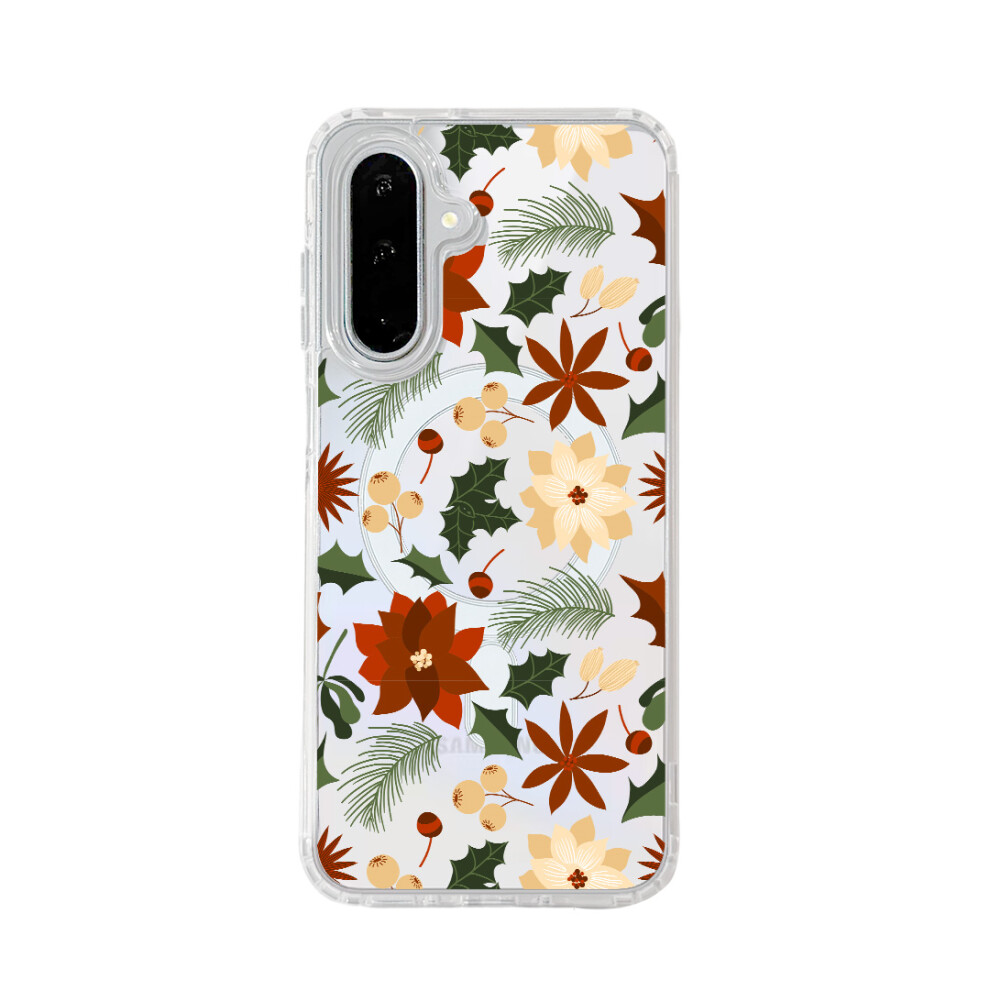 (Vintage Christmas Floral) Eycase For Samsung Galaxy A15 4G / Galaxy A15 5G Christmas Series Case Gift Clear Edge Pattern Print Tpu + Acrylic Cove 6914291098223
