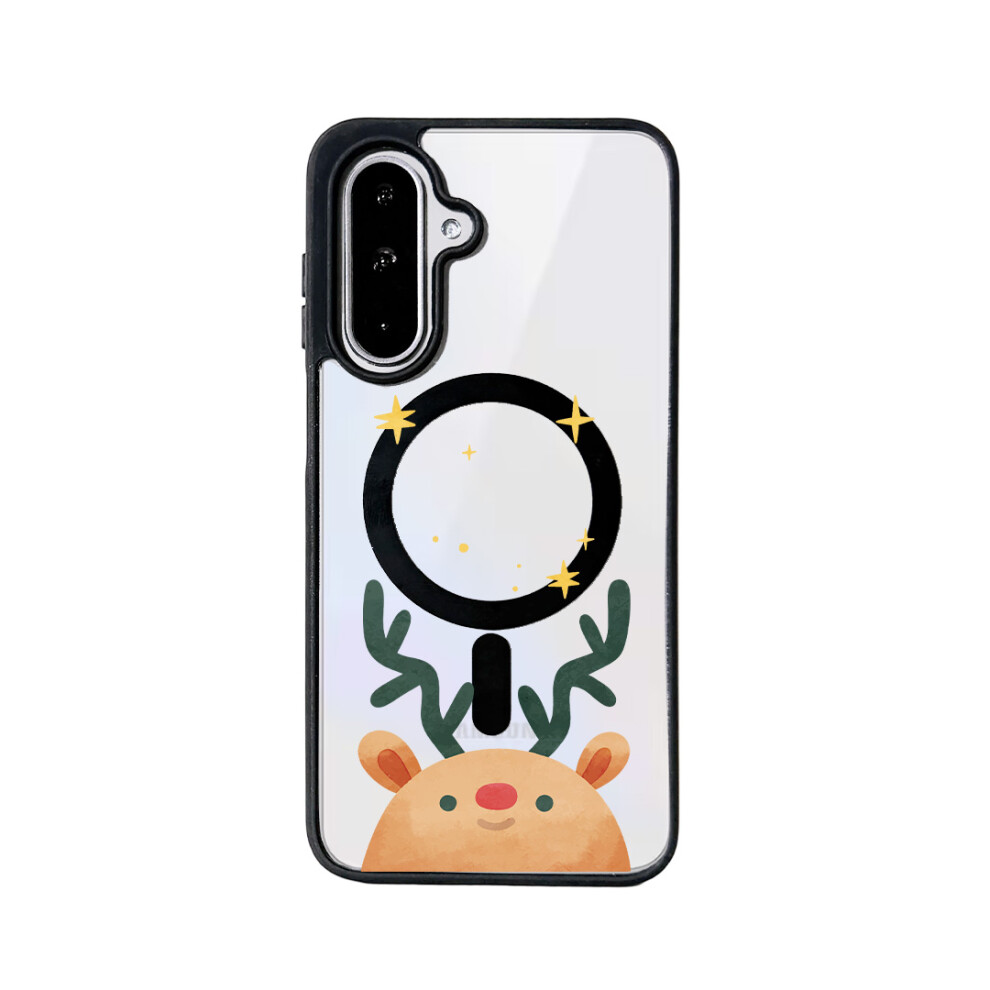 (Deer Head) Eycase For Samsung Galaxy A17 4G / Galaxy A26 5G / Galaxy A17 5G Christmas Series Magnetic Case Pattern Print Tpu + Acr 6914290085095