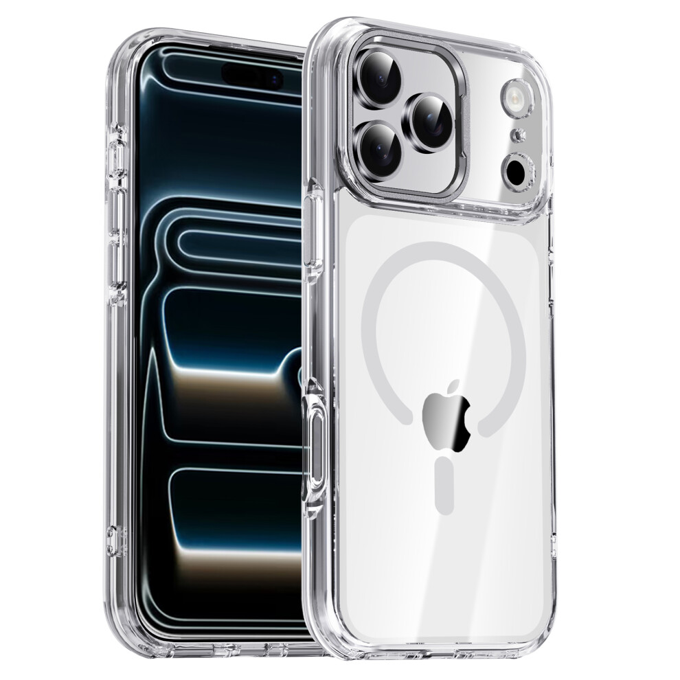 (Transparent / ) Ipaky For Iphone 17 Pro Clear Case Compatible With Magsafe Shockproof Tpu+Pc Phone Back Cover Silver 6914290564569