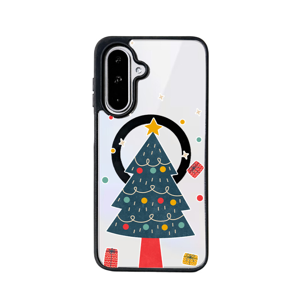 (Minimalist Christmas Tree) Eycase For Samsung Galaxy A56 5G / Galaxy A36 5G Christmas Series Magnetic Case Pattern Print Tpu + Acrylic Cover Magne 6914294408135