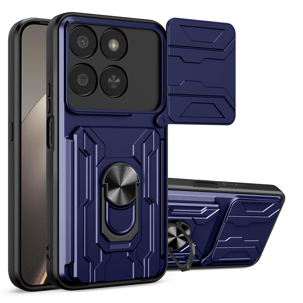 (Sapphire) Phone Case For Honor 400 Smart 5G / X7d 5G / X7d 4G Pc + Tpu Kickstand Back Cover With Camera Slider Blue 6914295166393