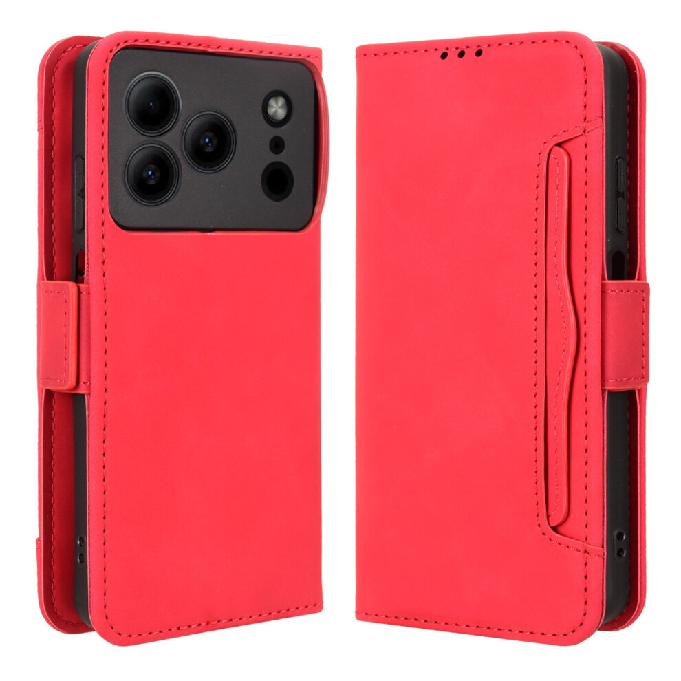(Red) Leather Case For Doogee Note 56 / Note 56 Pro / Note 56 Plus Phone Wallet Cover With Multiple Card Slots Red 6914291181512