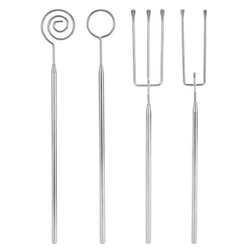 4pcs Stainless Steel Chocolate Dipping Tools Set for Candy Making, Truffles, Cake Decorating