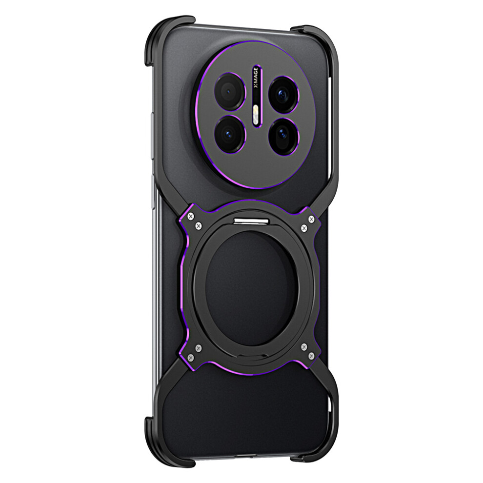 (Black / Purple) For Huawei Mate 70 Air Case Kickstand Metal Bumper Magnetic Phone Cover Black,Purple 6914295785020