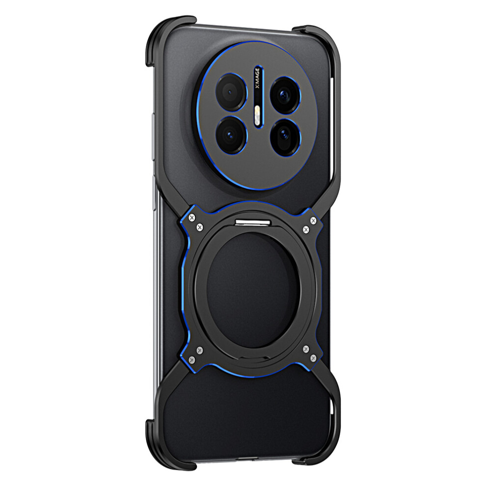 (Black / Blue) For Huawei Mate 70 Air Case Kickstand Metal Bumper Magnetic Phone Cover Blue,Black 6914295949088