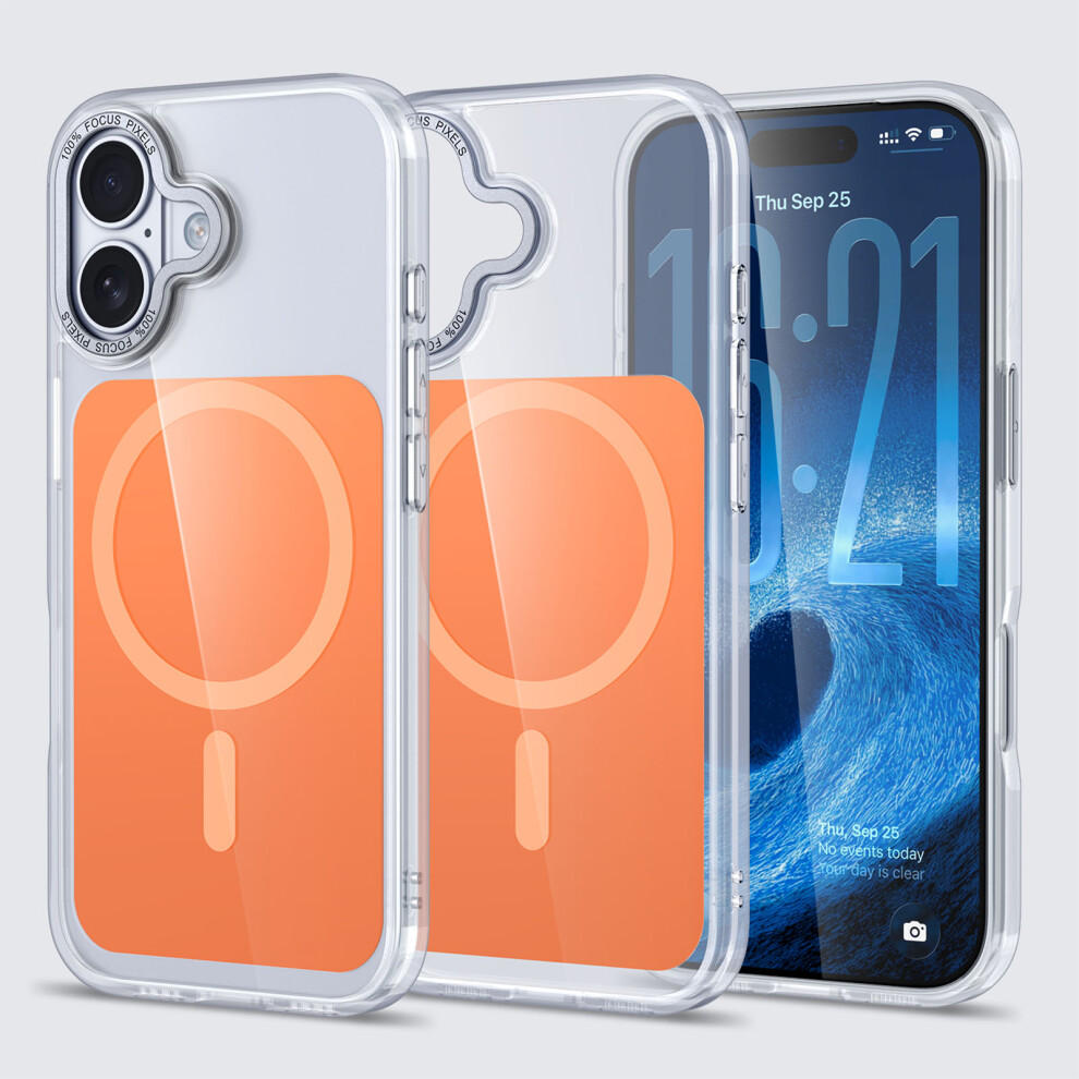 (Orange) For Iphone 17 Case Skin-Touch Acrylic + Tpu Cover Compatible With Magsafe Orange 6914294879140