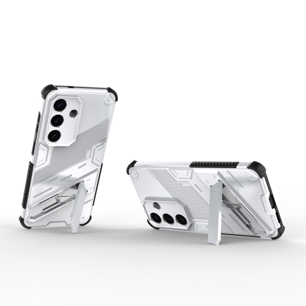 (White) For Samsung Galaxy S26+ Case Pc + Tpu Shockproof Phone Cover With Kickstand White 6914296584158