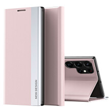 (Pink) For Samsung Galaxy S26 Ultra Case Anti-Drop Leather Phone Cover with Stand