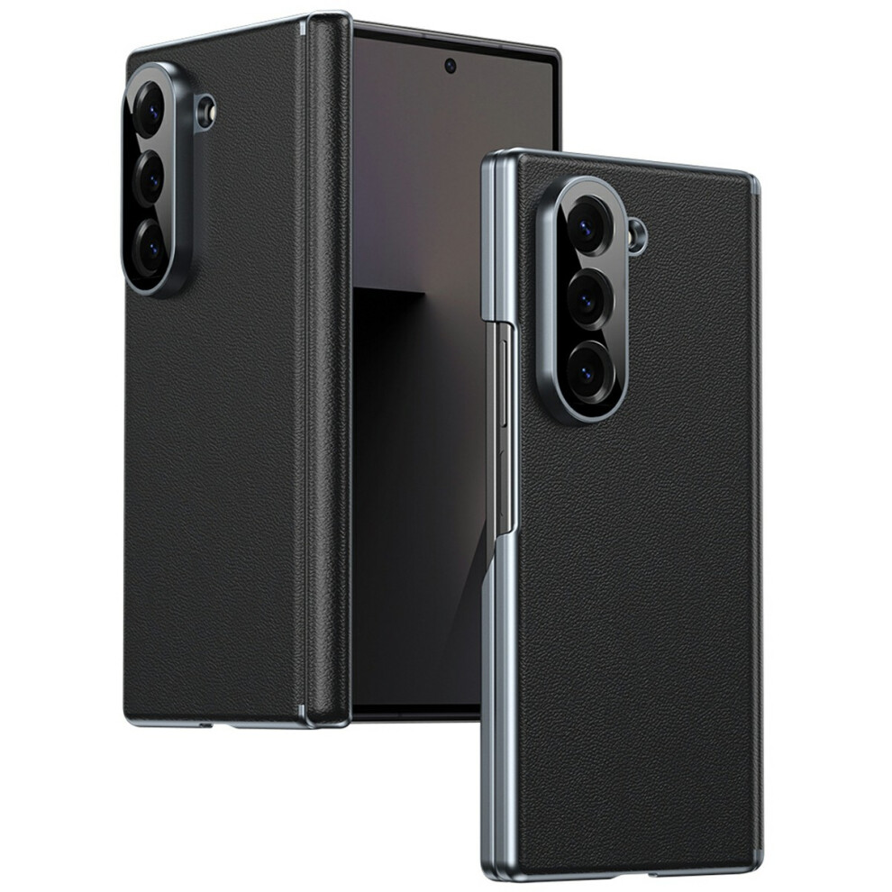 (Black) For Samsung Galaxy Z Fold5 5G Case Dual-Axis Hinge Pu Leather Hard Pc Folding Phone Cover Black 6914294481053