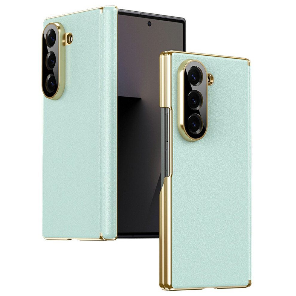 (Green) For Samsung Galaxy Z Fold6 5G Case Dual-Axis Hinge Pu Leather Hard Pc Folding Phone Cover Green 6914296264333