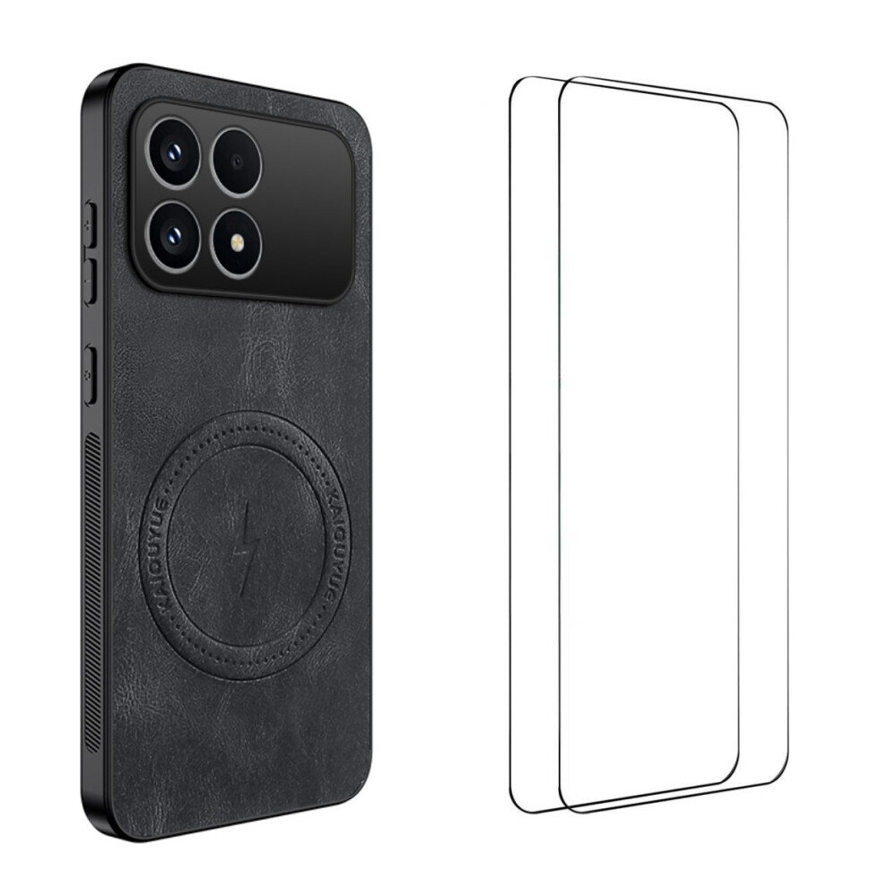 (Black) Wanlonfeng For Xiaomi Redmi K90 5G / Poco F8 Pro Magnetic Case Sd Series Pc Tpu Phone Cover With 2Pcs Screen Film Black 6914294596719