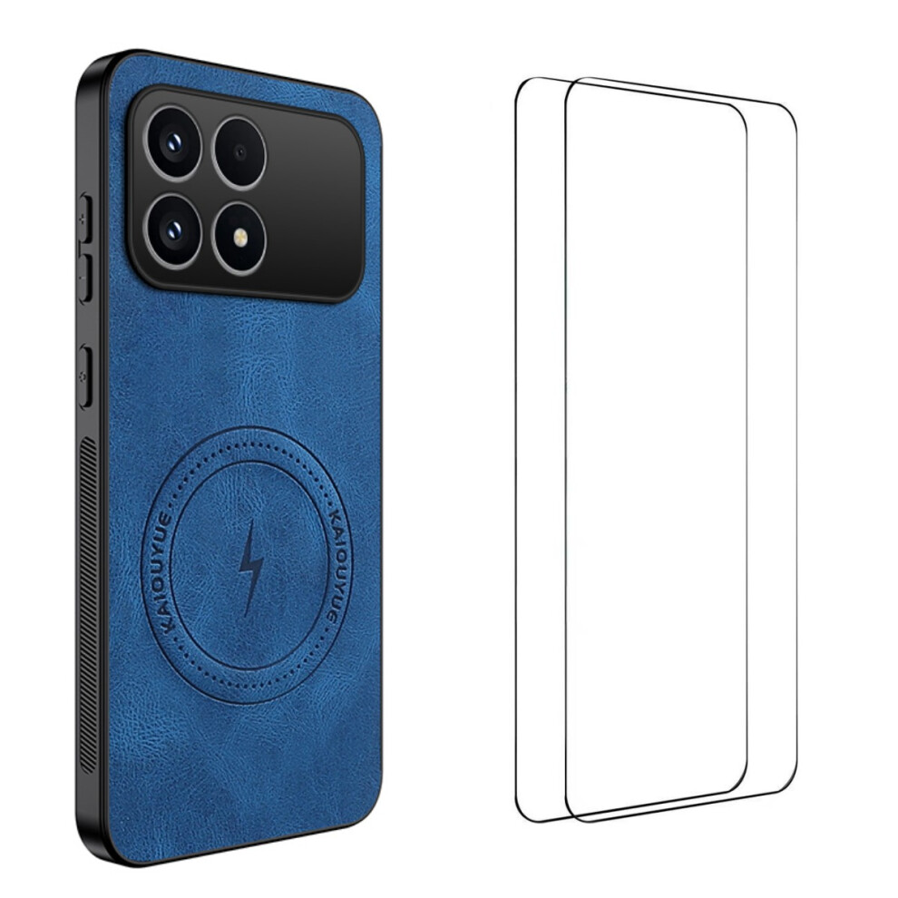 (Blue) Wanlonfeng For Xiaomi Redmi K90 5G / Poco F8 Pro Magnetic Case Sd Series Pc Tpu Phone Cover With 2Pcs Screen Film Blue 6914292580277