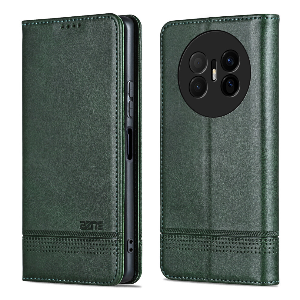 (Green) Azns For Huawei Mate 70 Air Case Cowhide Texture Pu Leather Wallet Phone Cover Green 6914293647245