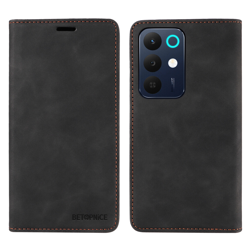 (Black) Betopnice For Realme C85 5G Case Magnetic Closure Rfid Blocking Wallet Stand Leather Phone Cover Black 6914292466519