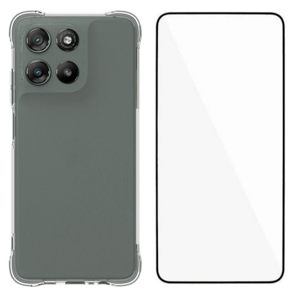 (Transparent) Wanlonfeng For Motorola Moto G67 Power 5G Case Wl Series 2.0Mm Tpu Phone Cover With Tempered Glass Film 6914292693977