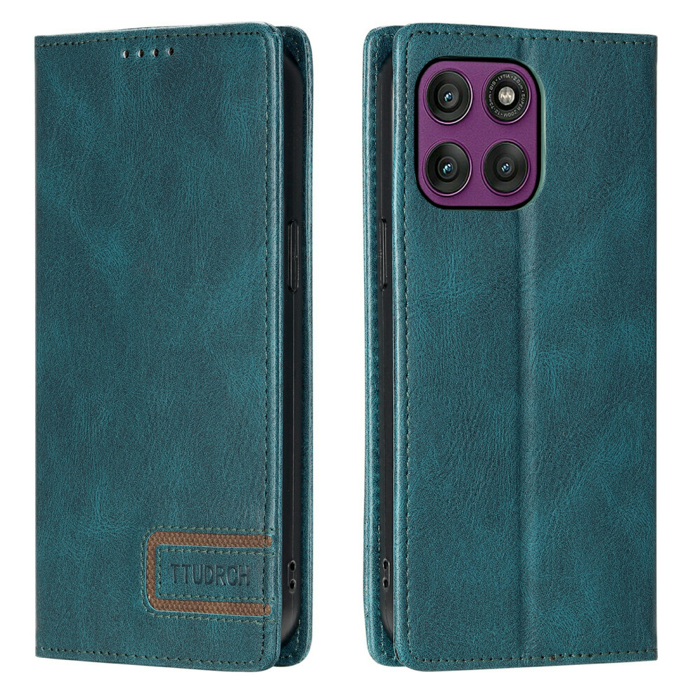 (Blackish ) Ttudrch Style 007 For Motorola Moto G86 Power 5G Leather Case Rfid Blocking Wallet Stand Phone Cover Green 6914291619725