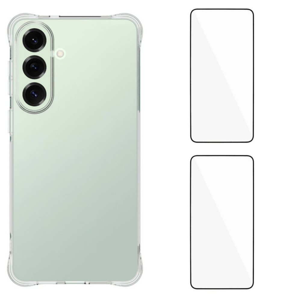 (Transparent) Wanlonfeng For Samsung Galaxy S26+ Tpu Case Wl2 Series 2.0Mm Phone Cover With 2Pcs Tempered Glass Films 6914297980638