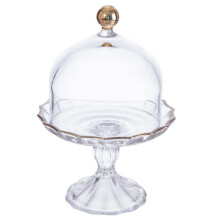 Assiette à Fruits en Verre pour la Maison, Assiette Ronde Haut de Gamme pour Collations, Desserts, Fruits Secs, avec Couvercle, Décoration de Salon.
