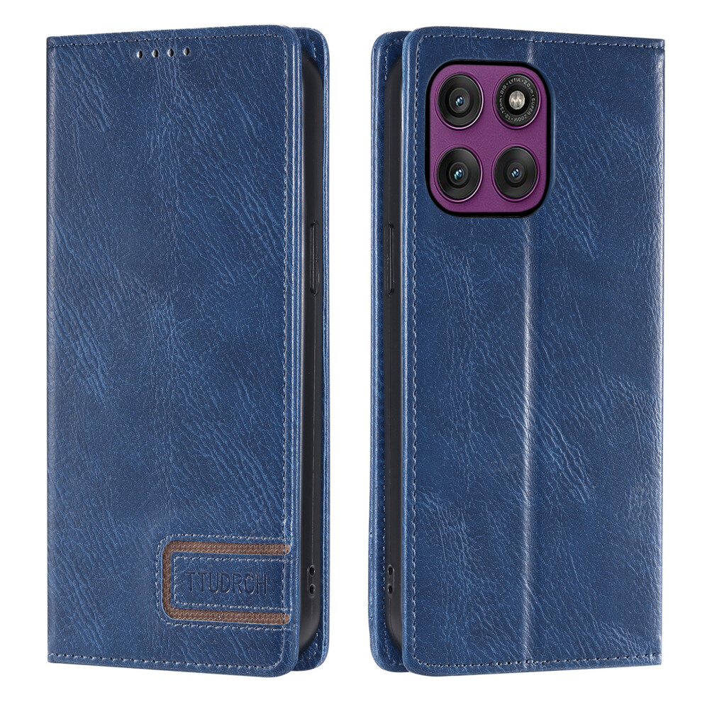 (Blue) Ttudrch Style 007 For Motorola Moto G67 Power 5G / G37 Power 5G Leather Case Rfid Blocking Wallet Stand Phone Cover Blue 6914290804849