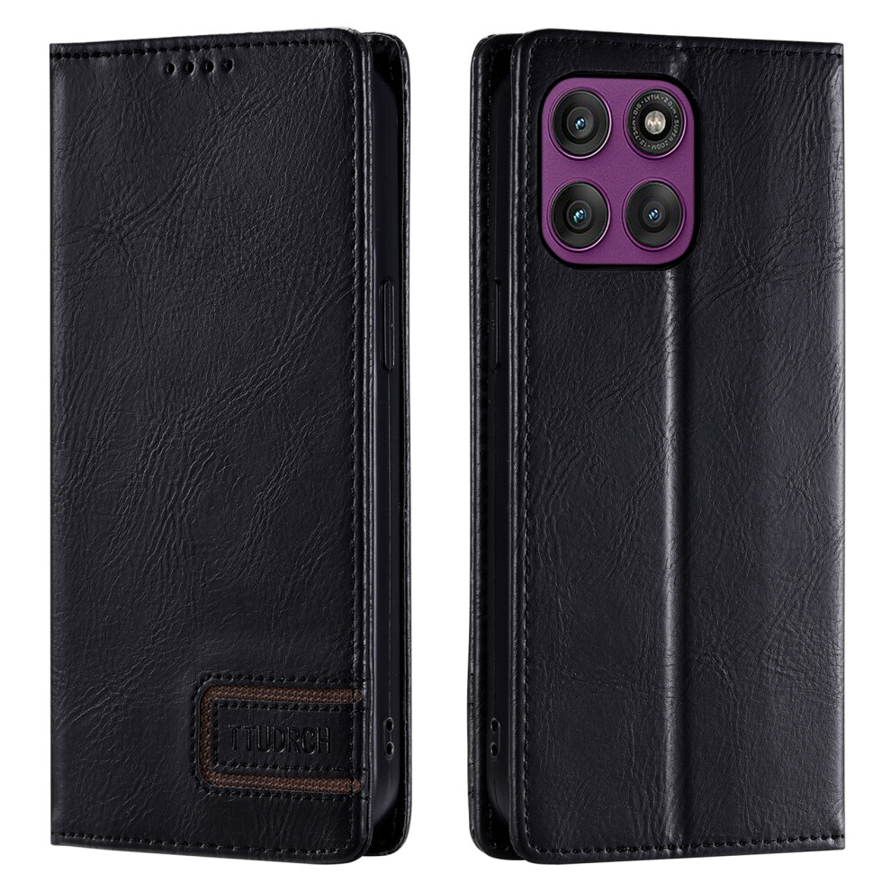 (Black) Ttudrch Style 007 For Motorola Moto G67 Power 5G / G37 Power 5G Leather Case Rfid Blocking Wallet Stand Phone Cover Black 6914292072598