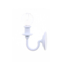 Realistic Miniature Wall Light For 1/12 Doll House Crystal Shade Metal Frame Lamp White