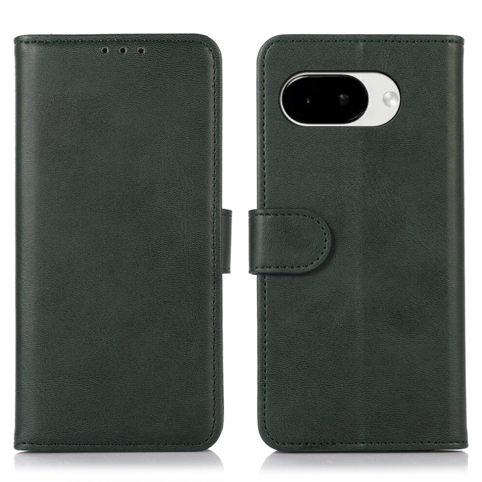 (Green) For Google Pixel 10A Case Cowhide Texture Leather Wallet Phone Cover With Stand Green 6914290225217