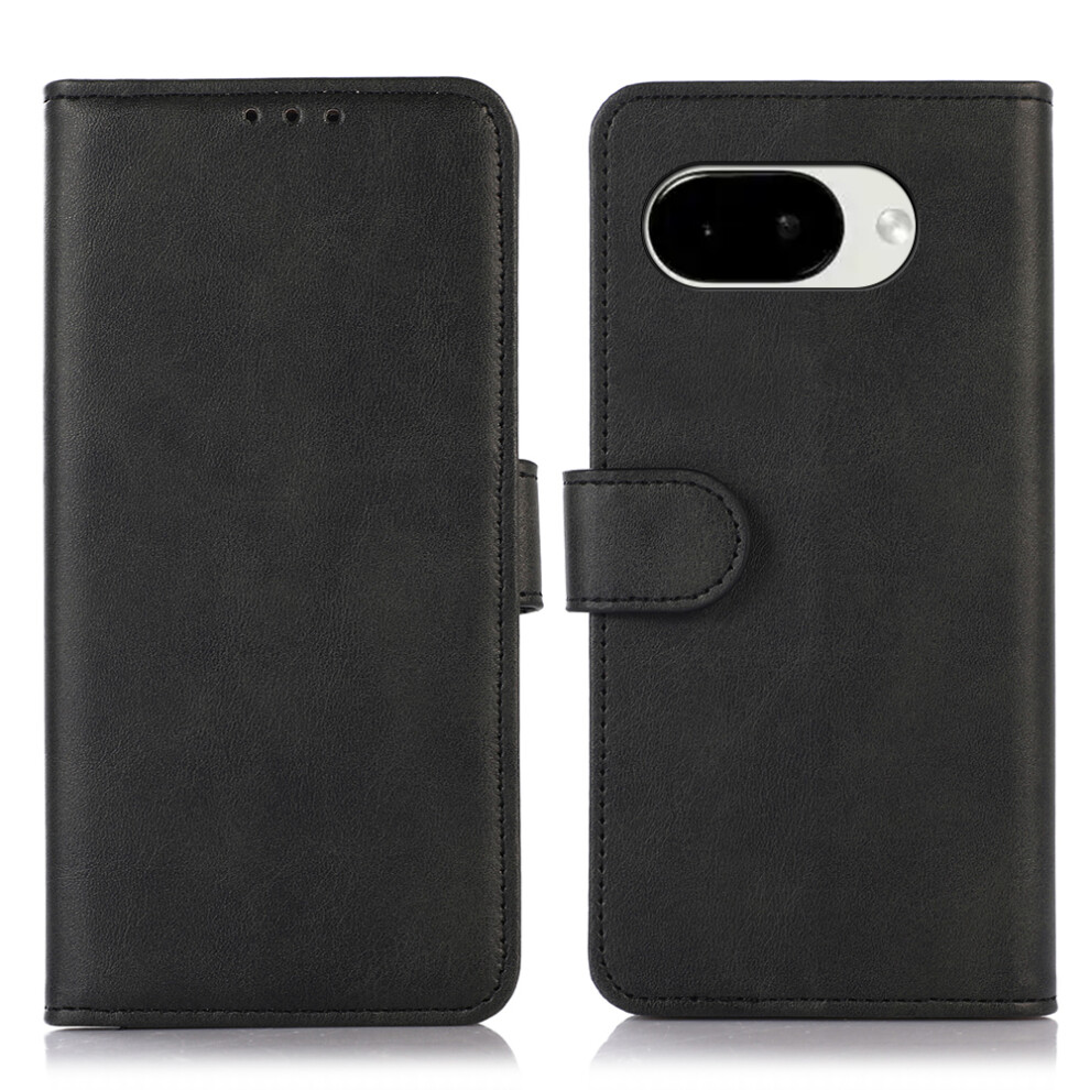 (Black) For Google Pixel 10A Case Cowhide Texture Leather Wallet Phone Cover With Stand Black 6914298206232