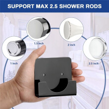 2 Piece Acrylic Bath Shower Curtain Pole Holder for the Wall Curtain Rod Retainer Square Shower Rod Mount Holder,B