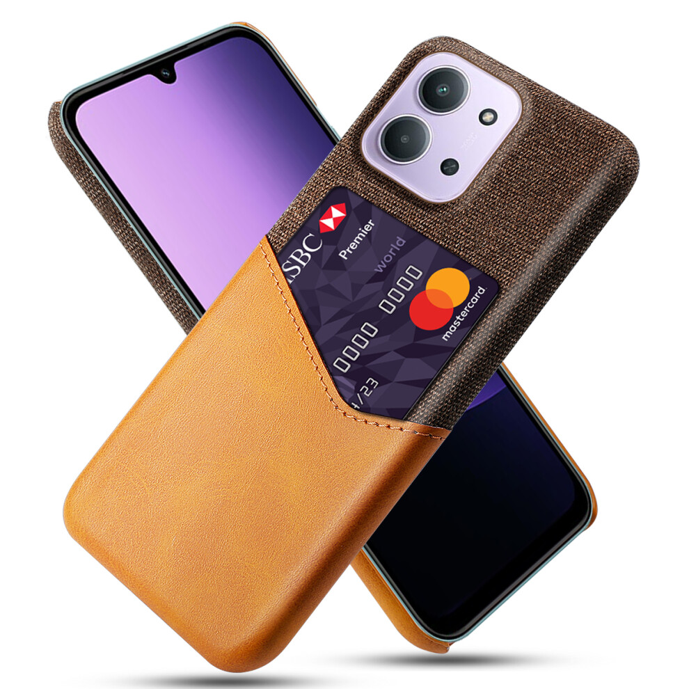 (Orange) Phone Case For Xiaomi Redmi 15C 4G (Eu) (173Mm) / Redmi 15C 5G (Eu) (173Mm) / Poco C85 4G (173Mm) Pu Leather Cloth Textu Orange 6914297913322