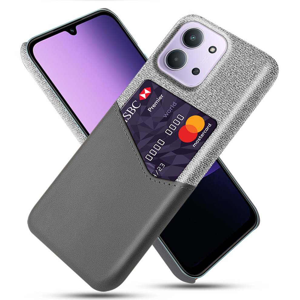 (Grey) Phone Case For Xiaomi Redmi 15C 4G (Eu) (173Mm) / Redmi 15C 5G (Eu) (173Mm) / Poco C85 4G (173Mm) Pu Leather Cloth Textu Grey 6914297135441