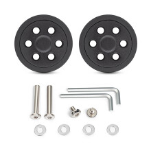 2PCS Quick Change Luggage Wheels Universal Fit Plastic Travel Casters 71 black