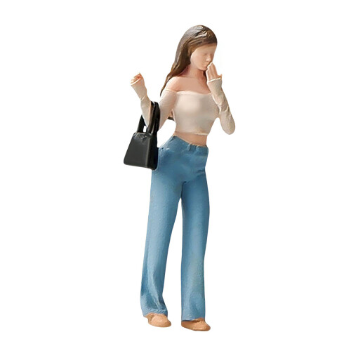 1/64 Microlandscape Miniature Figure Doll with Vibrant Color Printed Scene Props E.
