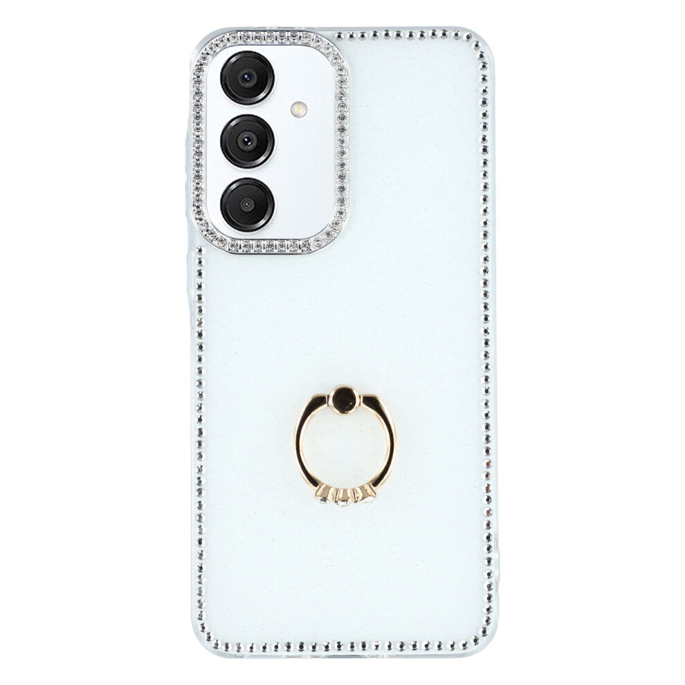 (Glitter ) For Samsung Galaxy S26 Case With Ring Kickstand Rhinestone Edge Tpu + Pc Imd Phone Cover White 6914298931516