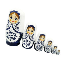 Russian Stacking Doll 6Layer Educational Matryoshka Doll For Kids Hand Skill White