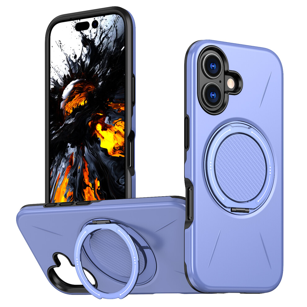 (Lilac ) For Iphone 17 Case Compatible With Magsafe Tpu + Pc Back Cover With Rotating Kickstand Purple 6914293100016