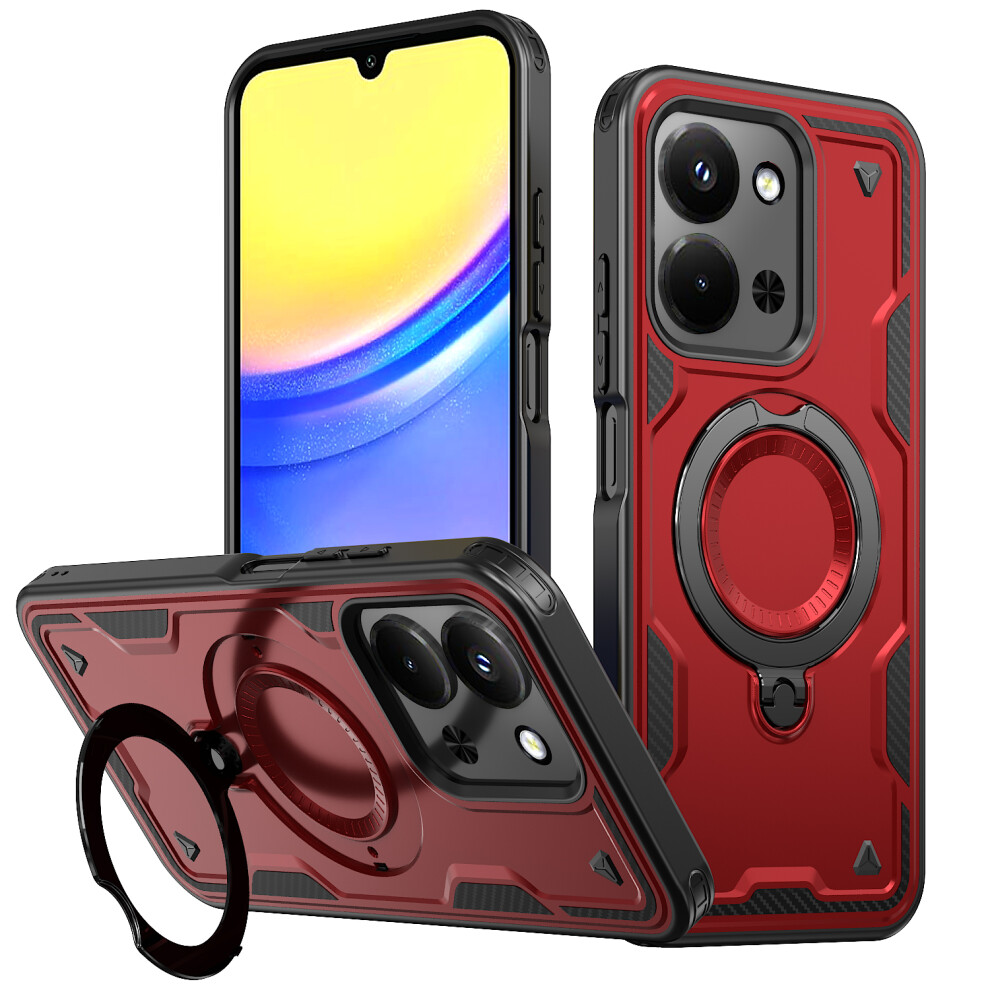 (Red) Phone Case For Xiaomi Mi 15C 5G (Eu) (173Mm) / 4G (Eu) (173Mm) / Poco C85 4G (173Mm) Magnetic Case Military Prote Red 6914292986772