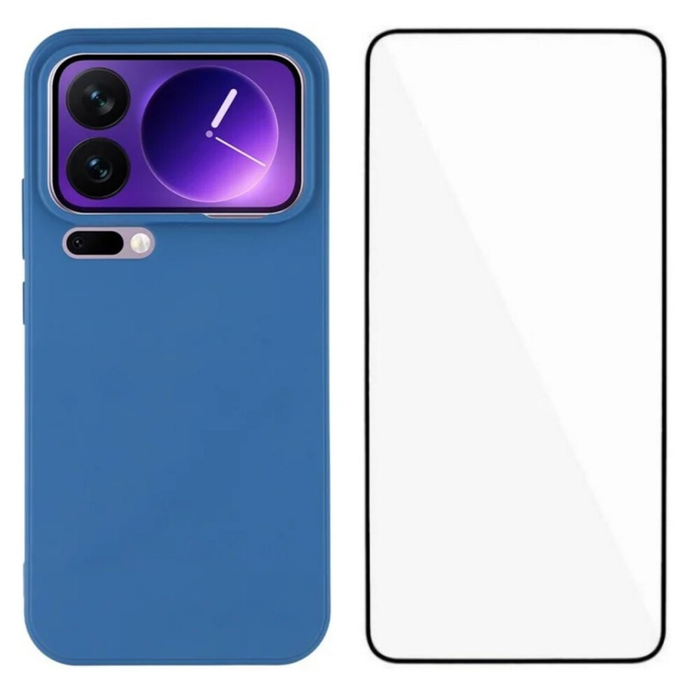 (Sapphire) Wanlonfeng For Xiaomi 17 Pro Max Case Zb Series Precise Cutouts Straight Edge Tpu Phone Cover With Tempered Glass Film Blue 6914294724778