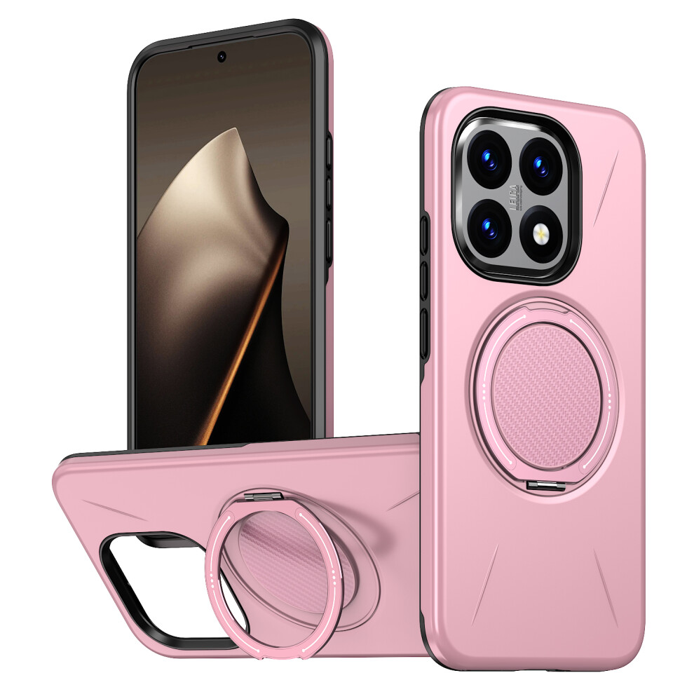 (Pink) For Xiaomi 15T Magnetic Case Tpu + Pc Back Cover With Rotating Kickstand Pink 6914293303424