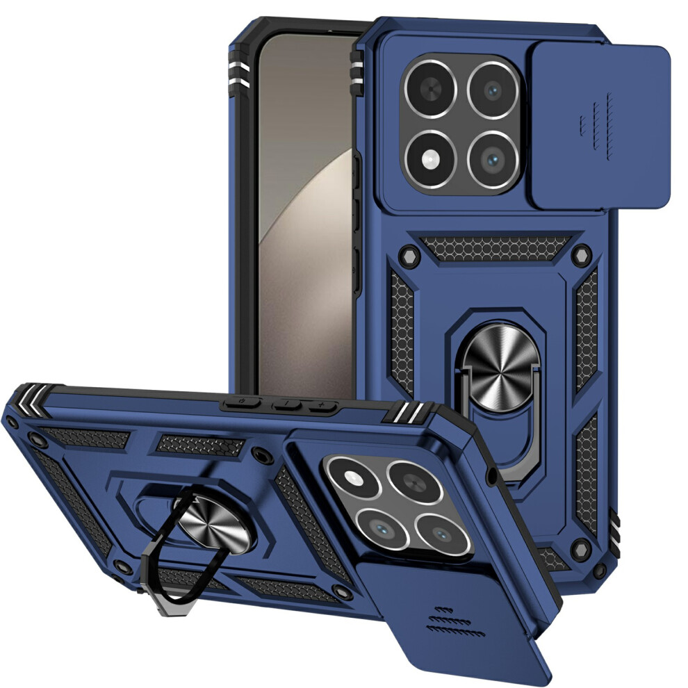 (Blue) For Xiaomi 15T Case Pc + Tpu Phone Cover With Lens Protection Kickstand Blue 6914291397111