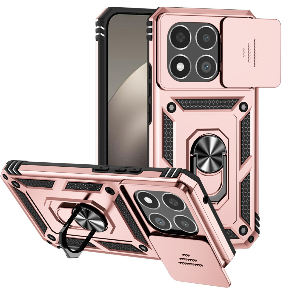 (Rose ) For Xiaomi 15T Case Pc + Tpu Phone Cover With Lens Protection Kickstand Gold 6914299167242