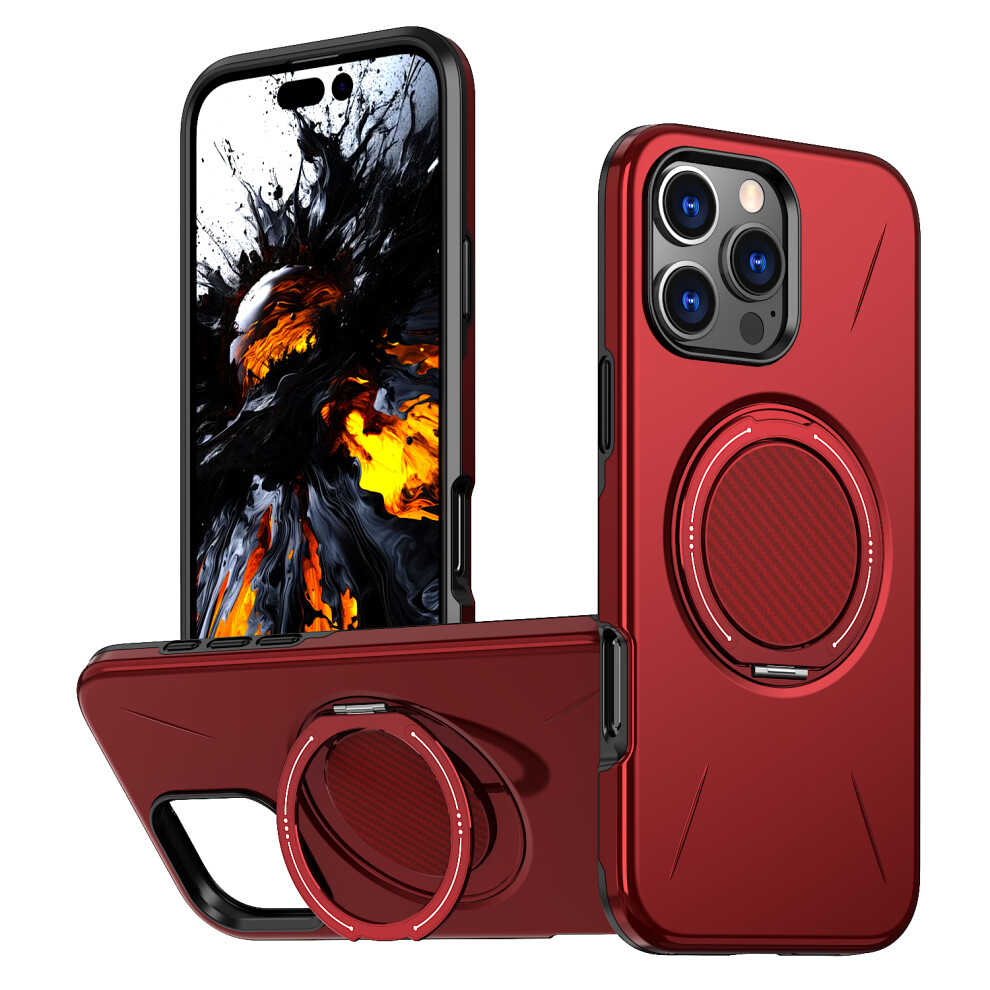 (Red) For Iphone 13 Pro Case Compatible With Magsafe Tpu + Pc Back Cover With Rotating Kickstand Red 6914290819607