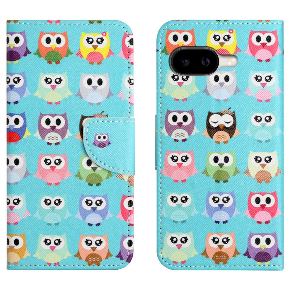 (Owls) For Google Pixel 10A Case Pattern Printing Cross Texture Leather Phone Cover 6914294630796