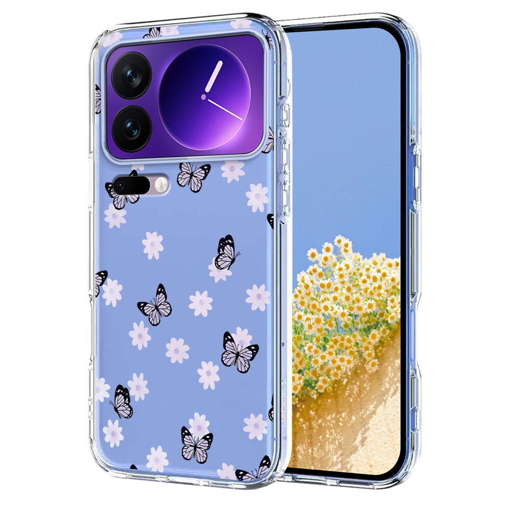 (Butterflies) For Xiaomi 17 Pro Case Butterfly Floral Pattern Printing Tpu Phone Back Cover 6914298440025