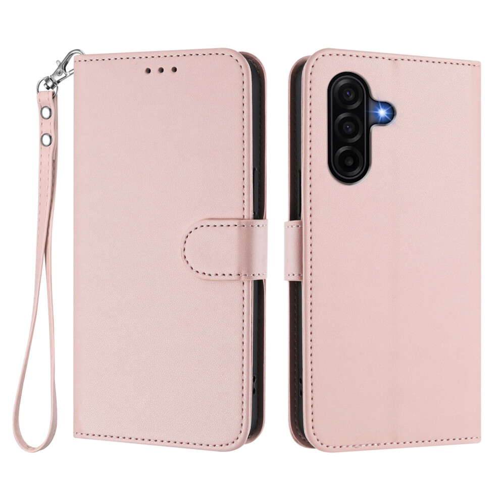 (Pink) For Samsung Galaxy A37 5G Leather Case Wallet Stand Phone Cover With Wrist Strap Pink 6914291945589