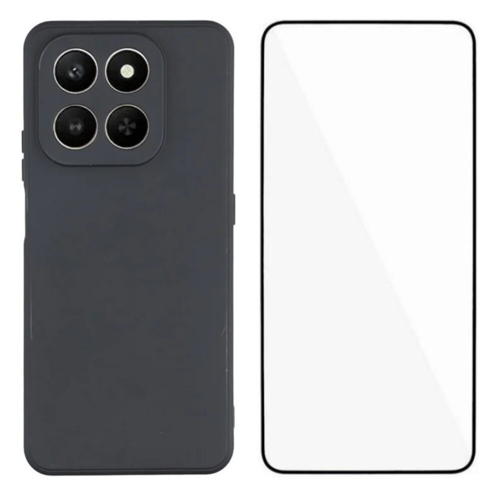 (Black) Wanlonfeng For Honor 400 Smart 4G / Honor X7d 4G / Honor 400 Smart 5G Case Zb Series Precise Cutouts Straight Edge Tpu Black 6914299636878