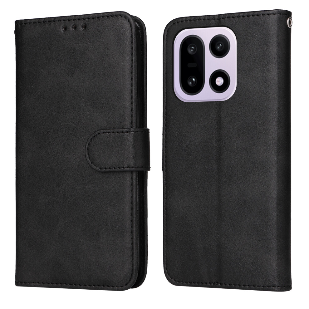 (Black) For Oneplus 15 5G Case Wallet Pu Leather Folio Flip Phone Cover Black 6914294230156